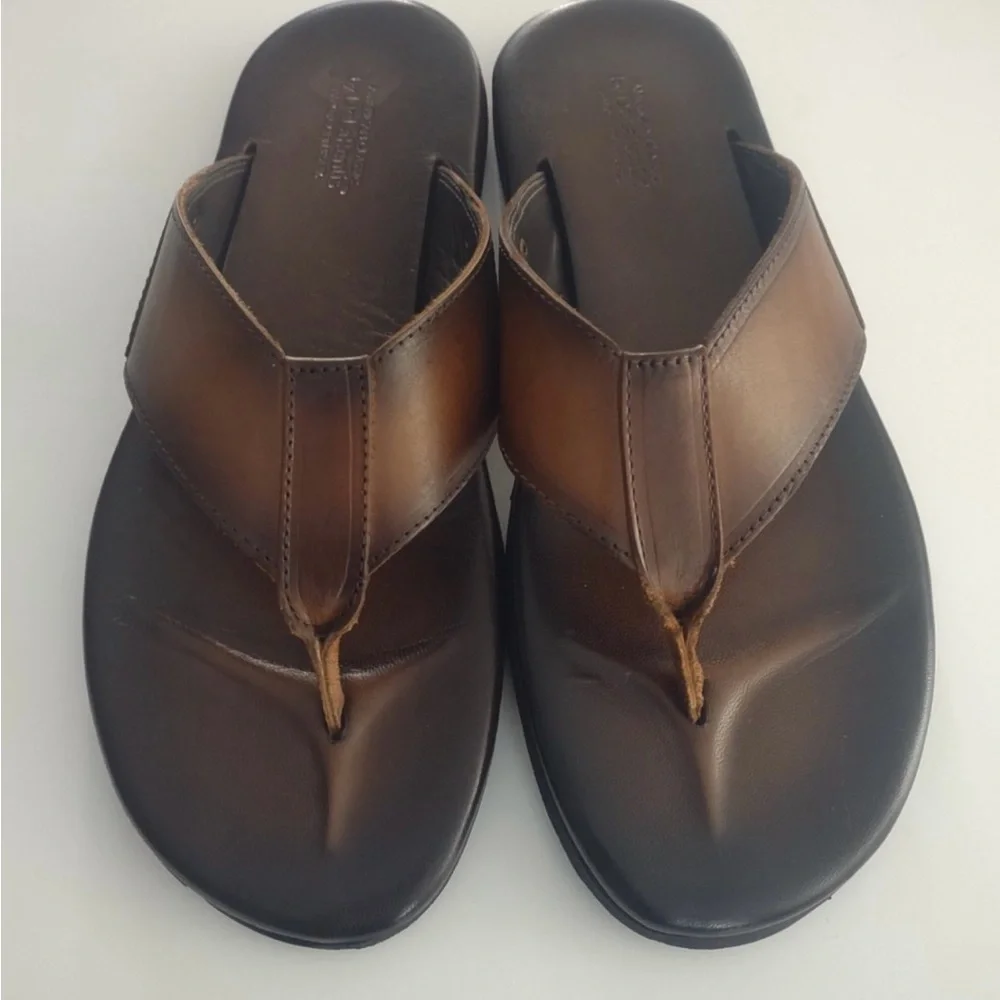 American classic by DELA rentis Brown Leather Sandals size 10